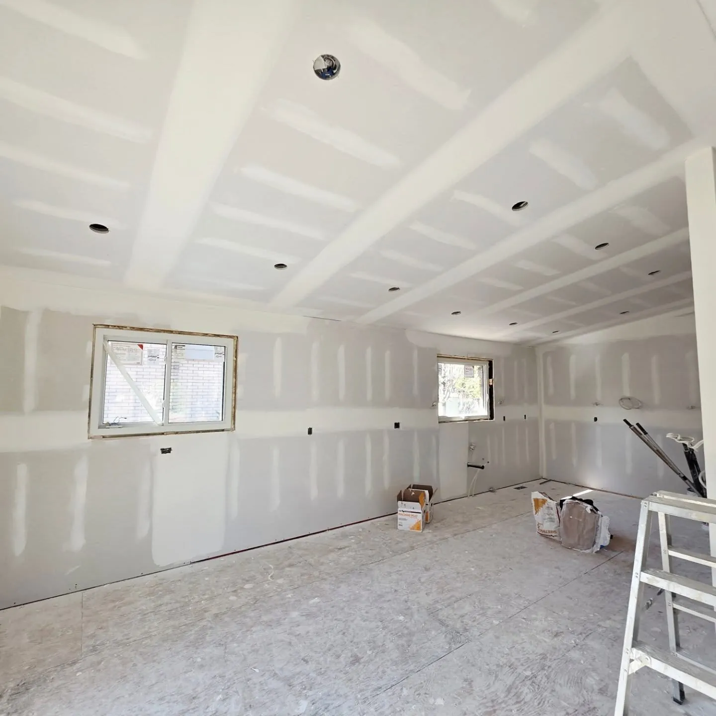 Drywall taping and mudding on a new build in Ancaster