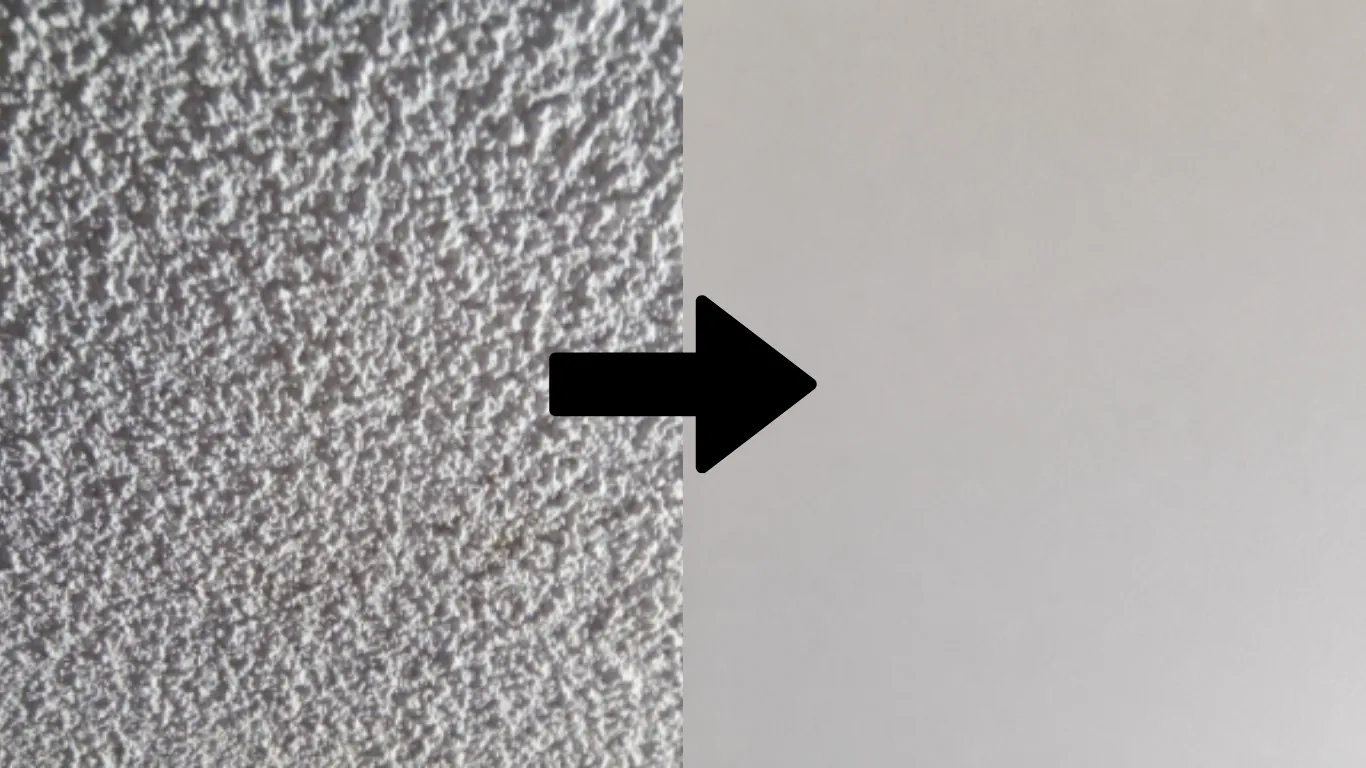 Popcorn ceiling removal before and after in Hamilton